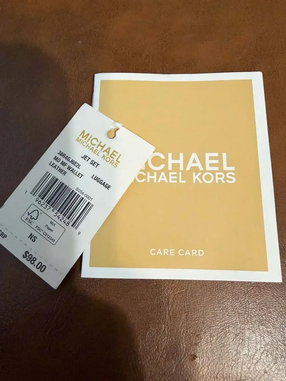 Michael Kors Jet Set MD MF Wallet in Luggage Saffiano Leather